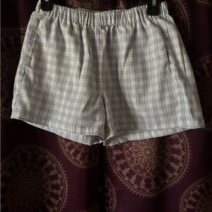 Brandy Melville Blue and White Plaid Shorts